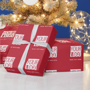 Papel De Regalo rojo cardenal - logotipo personalizado
