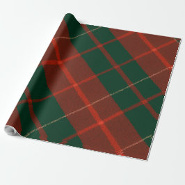 Papel De Regalo Rojo Clásico y Verde Cuadros Tartán Navidad