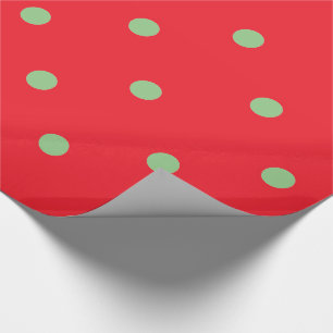 Papel De Regalo Rojo con patrón de Navidad moderno de lunares verd