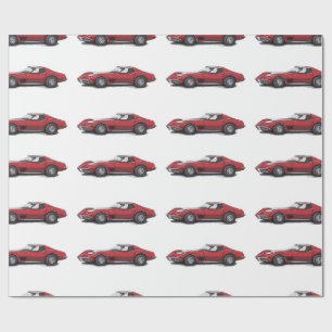 Papel de regalo rojo Corvette
