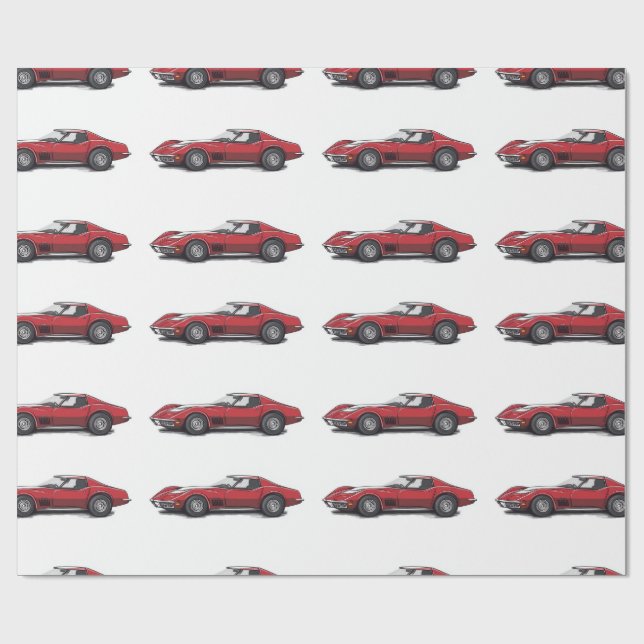 Papel de regalo rojo Corvette (Superficie plana)