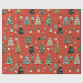 Papel de regalo rojo de ecos navideños