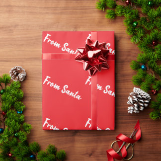Papel de regalo rojo de Santa