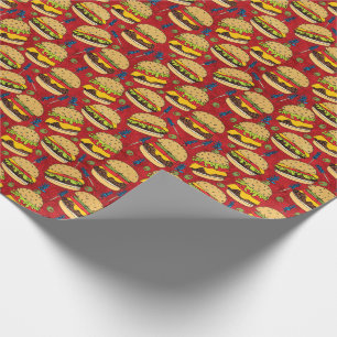 Papel De Regalo Rojo del modelo del cheeseburger