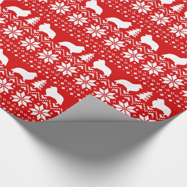 Papel De Regalo Rojo del modelo del suéter del navidad de los (Esquina)