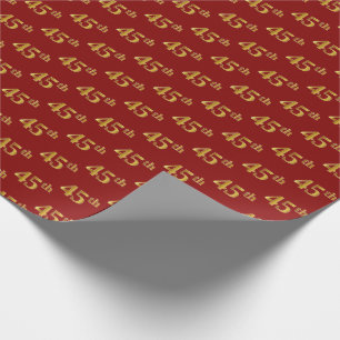 Papel De Regalo Rojo, Evento Falso Dorado 45 (Cuadragésimo Quinto)