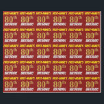 Papel De Regalo Rojo, Faux/Imitation Gold, "80th BIRTHDAY"<br><div class="desc">Este diseño de papel envolvente incluye un mensaje como "¡CUMPLEAÑOS 80 DE PRIMER NOMBRE!", en el que el "80" tiene un aspecto de color falso/imitación de color dorado, y con el nombre y el "CUMPLEAÑOS" en un tipo de letra divertido y audaz. El nombre se puede personalizar y el fondo...</div>