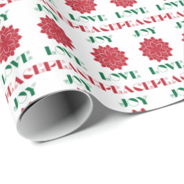 Papel De Regalo Rojo moderno, Amor verde y blanco, Paz, Alegría te