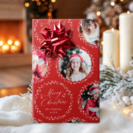 Papel De Regalo Rojo Moderno Script Feliz Navidad Familia 6 foto