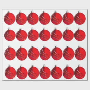 Papel De Regalo Rojo, oro, Navidades plateados Bombillas envolver 