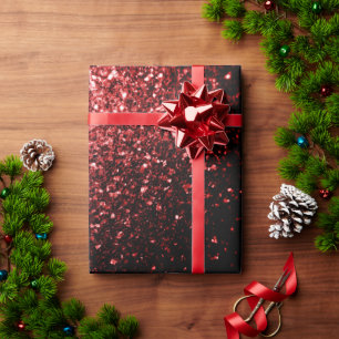 Papel De Regalo Rojo oscuro brillo falso destellos glamour