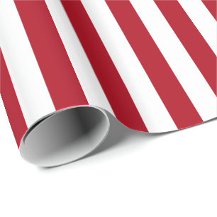 Papel De Regalo Rojo Oscuro y Franja Blanca