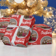 Rojo Personalizado Feliz Navidad Un Círculo Foto
