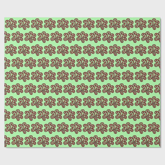 Papel de regalo rojo sol de Navidad Boricua (Superficie plana)
