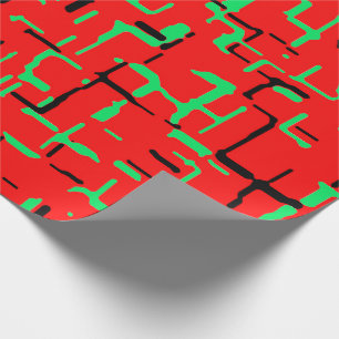 Papel De Regalo Rojo Verde Negro