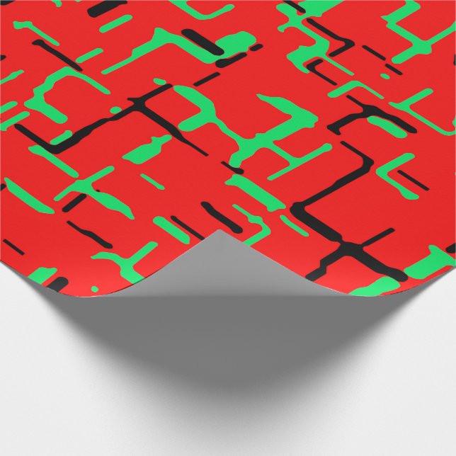 Papel De Regalo Rojo Verde Negro (Esquina)