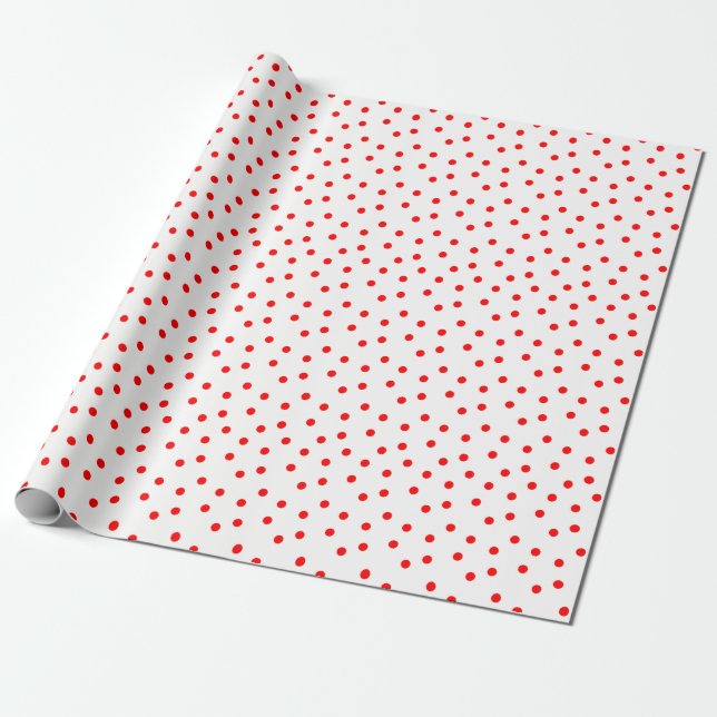 Papel De Regalo Rojo Y Blanco (Desenrollado)