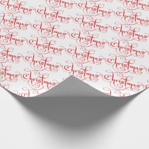 Papel De Regalo Rojo y blanco clásicos del estilo del vintage del