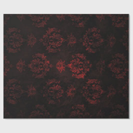 Papel de regalo rojo y negro del damasco