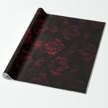 Papel de regalo rojo y negro del damasco