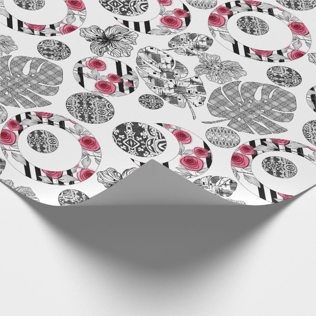 Papel De Regalo Rojo y Negro, Quilting, Patchwork, rústico, modern (Esquina)