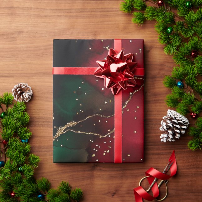 Papel De Regalo Rojo y Verde (Regalo de vacaciones)