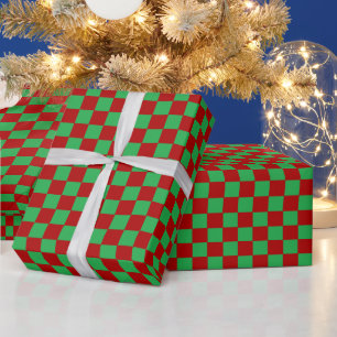 Papel De Regalo Rojo y verde de verificación