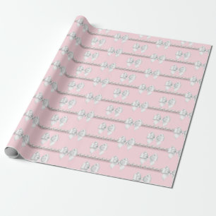 Papel De Regalo Rojos Glam Blush Tema Tiffany Blanco Lazo Perlas