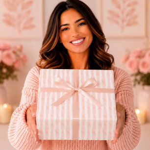Papel De Regalo Rojos Suaves de Cebolla en Acuarela con Rayas