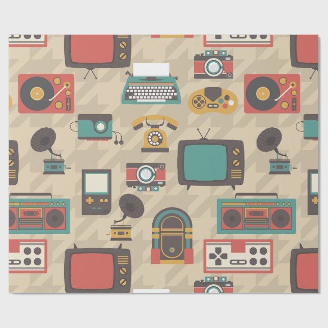 Papel De Regalo rokebox vintage retro nostalgia (Superficie plana)