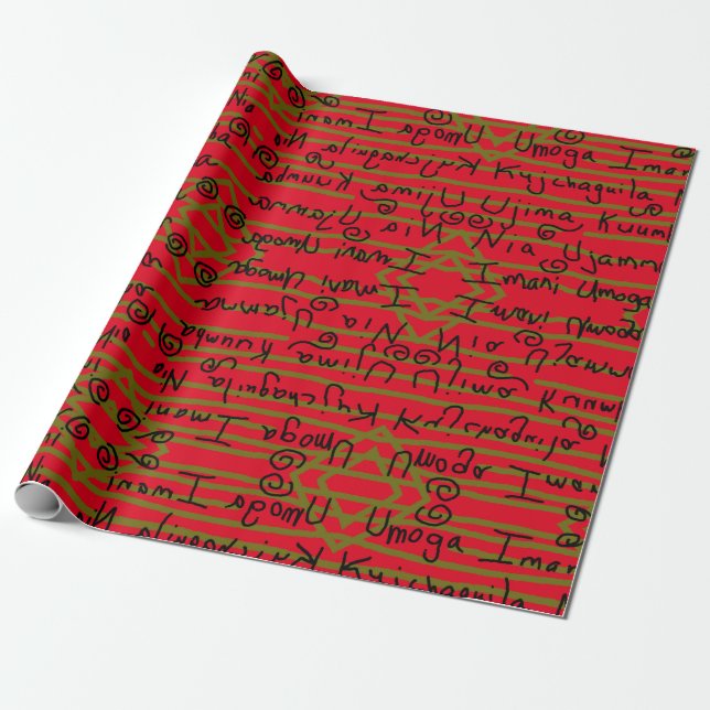 Papel De Regalo Roll de regalo Principios de Kwanzaa (Desenrollado)