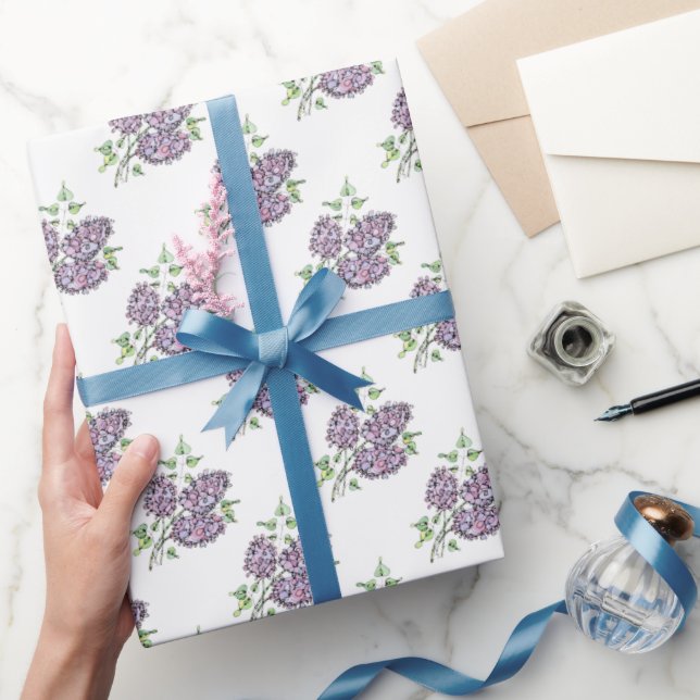 Papel De Regalo Rollo de ajuste de regalo - Lilacs acuarela de NGA (Regalar)