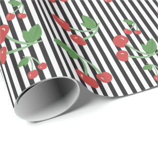 Papel De Regalo Rollo de cerezo - Rayas