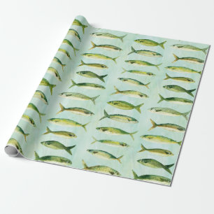 Papel De Regalo Rollo de peces acuarela