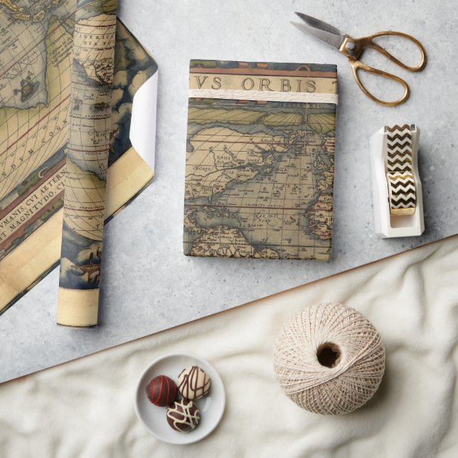 Papel De Regalo Rollo decorativo del Atlas del Mapa Mundial Antigu (Artesanía)