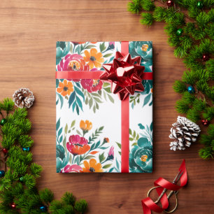 Papel De Regalo Romance acuarela: un Boda colorido de flores