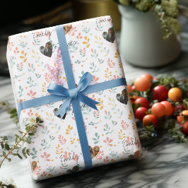 Papel De Regalo Romance Botánico Personalizado, Nombres y Fotos