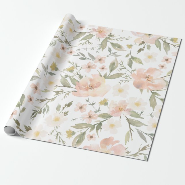 Papel De Regalo Romance de flores silvestres (Desenrollado)