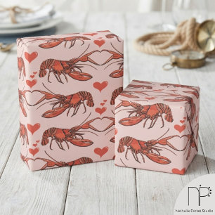 Papel de regalo Romance Langosta Rosa Rubor