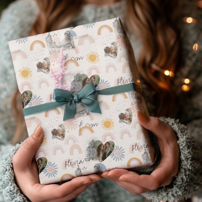 Papel De Regalo Romance madrileño personalizado con fotos y nombre (Subido por el creador)