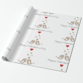 Papel De Regalo Romantic Birds Valentine's Day, Cute Love Gift