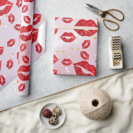 Papel De Regalo Romantic chic luxe red lips