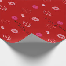 Romantic dark red kisses