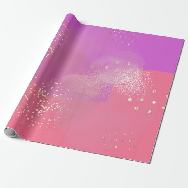 Papel De Regalo Romantic glitter pink art (Desenrollado)