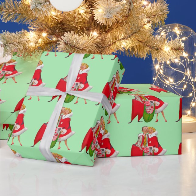 PAPEL DE REGALO ROMANTIC RETRO CHRISTMAS COUPLE (Vacaciones)