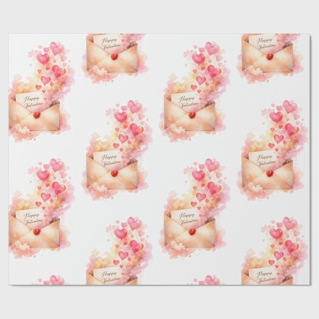 Papel De Regalo Romantic Valentine Wrapping Paper Love Envelope  (Superficie plana)