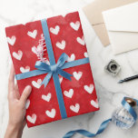 Papel De Regalo Romántico Corazón Blanco Rojo Ducha Bridal<br><div class="desc">Ropa romántica de corazón blanco rojo</div>