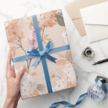 Romántico patrón floral blanco de flor de melocotó