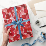 Papel De Regalo Romántico Rojo Pétalos Floral Bridal Shower<br><div class="desc">Romántico Rojo Pétalos Floral Bridal Shower Boda</div>