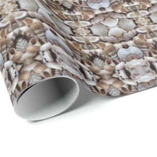 Papel De Regalo Romántico Tropical Exótico de las conchas marinas